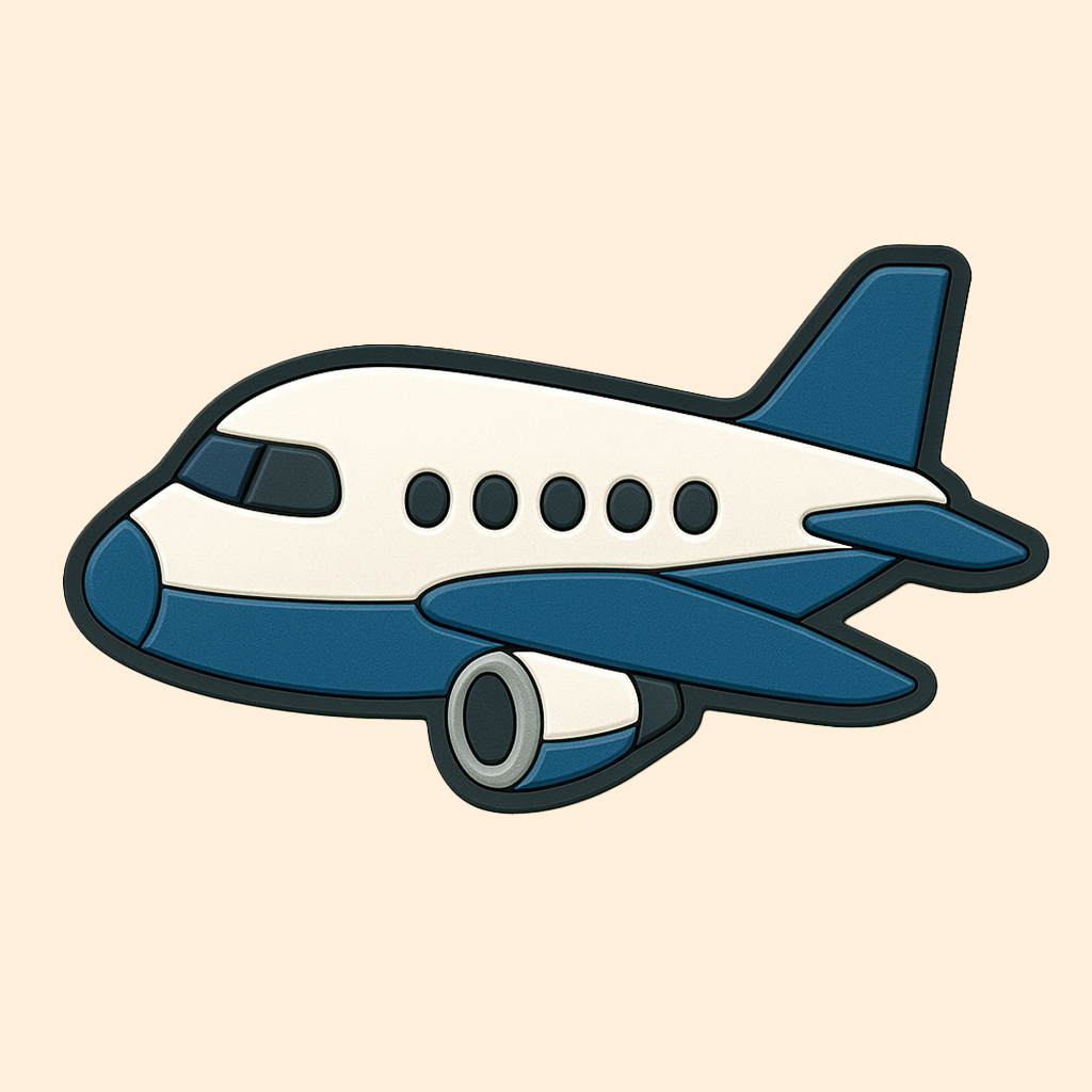 Blue and White Airplane