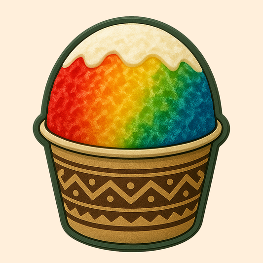 Rainbow Shaved Ice with Snow Caps